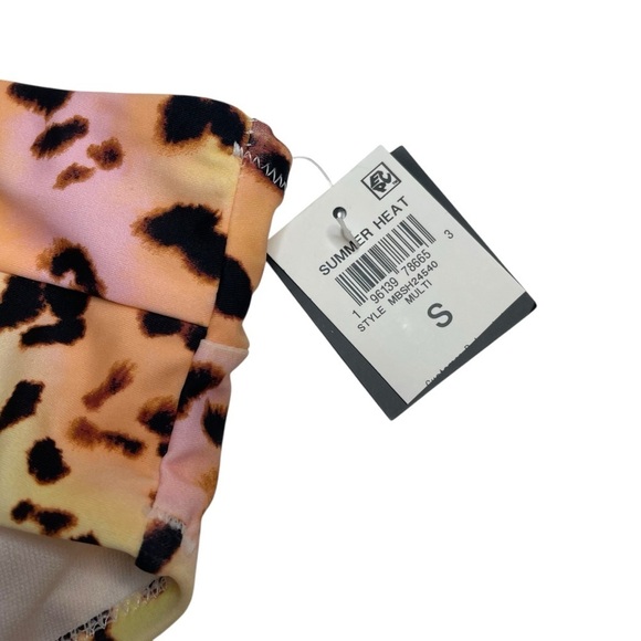 Bar III Banded Ring Bikini Top & High-Rise Bikini Bottoms Summer Heat Animal New - Picture 9 of 11